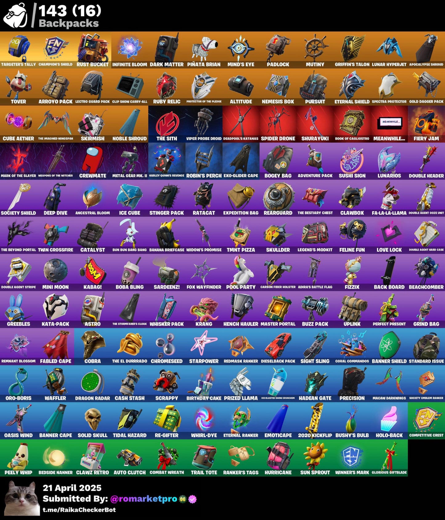 Cont Fortnite 131 skins | Take the L