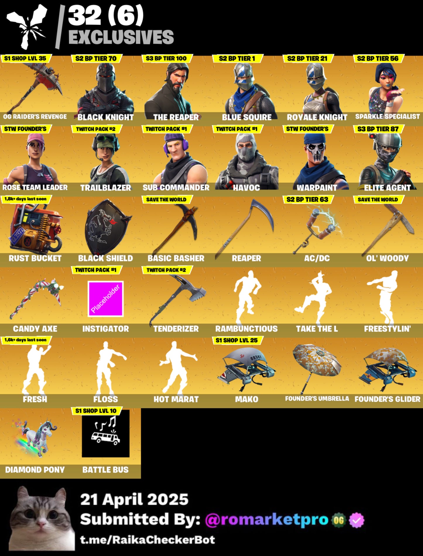 Cont Fortnite 65 skins | Black Knight - RR
