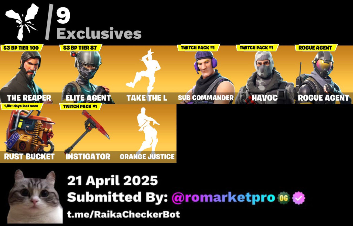 Cont Fortnite 40 skins | The reaper - Semi og