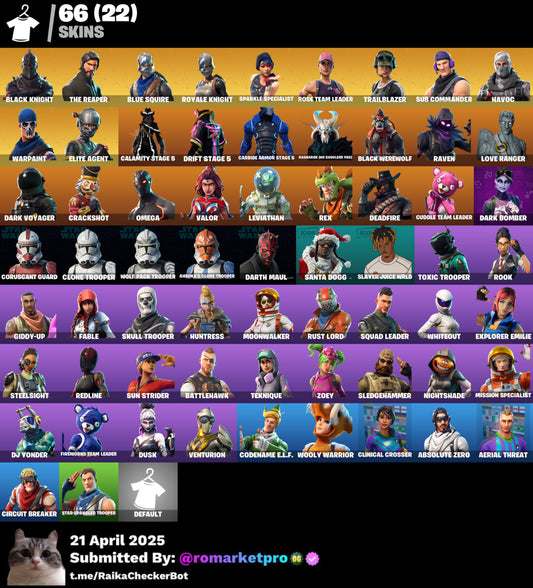 Cont Fortnite 65 skins | Black Knight - RR