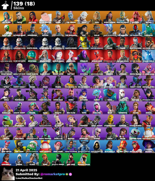 Cont Fortnite 129 skins | Joltara Tryhard